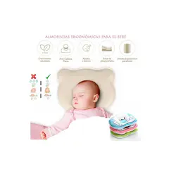 GENERICO - Almohada Anti Cabeza Plana para Bebé Cuidado Recién Nacido