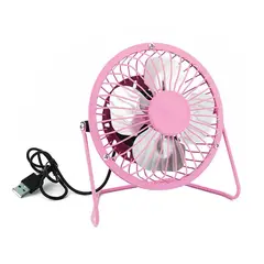JPSYSTEMS - Ventilador para escritorio metálico USB 4 aspas 13x13x7cm ROSADO