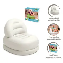 GENERICO - Sofa Silla Inflable Moderno Blanco 84x99x76