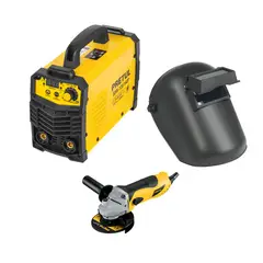 PRETUL - Combo Soldadora 160A Amoladora 700w y Careta de soldar