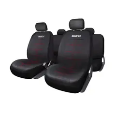 SPARCO - Set de Fundas Cubre Asiento Negro Rojo SPS405PVCRDCB
