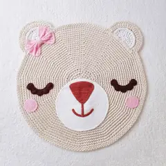 BE CRAFTY - Alfombra para Decoración Infantil Osa Perla Algodón Hipoalergénico
