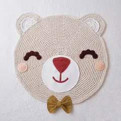BE CRAFTY - Alfombra para Decoración Infantil Oso Perla Algodón Hipoalergénico