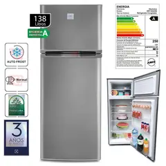 Electrolux - Refrigeradora con 2 puertas 138Lts Gris