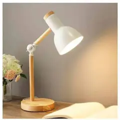 GENERICO - Lampara de Escritorio Clásica de Mesa Ajustable Madera Blanco