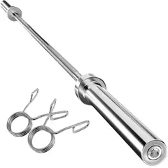 REAL FITNESS PERU - Barra Recta Olimpica Cromada de 150mt + Ganchos