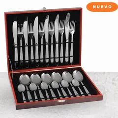 FACUSA - Cubiertos Mesa 24 piezas Marrón -