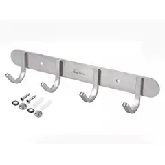 GENERICO - Pack X 2 - Percheros, Colgador De 4 Ganchos Acero Inoxidable