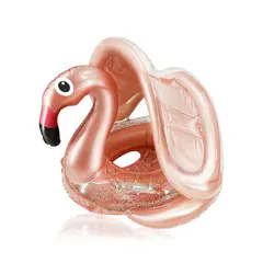 GENERICO - FLOTADOR 85cm CON ASIENTO Y SOMBRA DE GARZA ORO ROSA