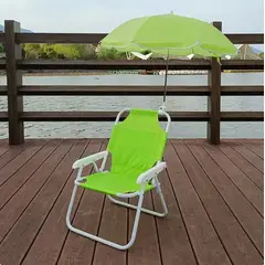 INSPIRA - Silla de Playa Camping Terraza Plegable Verde con Sombrilla