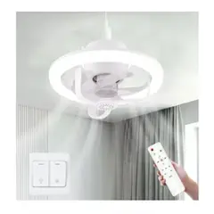 GENERICO - Foco Ventilador de Techo Giratorio 360° 50W Control Remoto