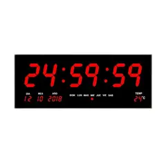 GENERICO - RELOJ DIGITAL LED 46x22 con TEMPERATURA AMBIENTE y CALENDARIO