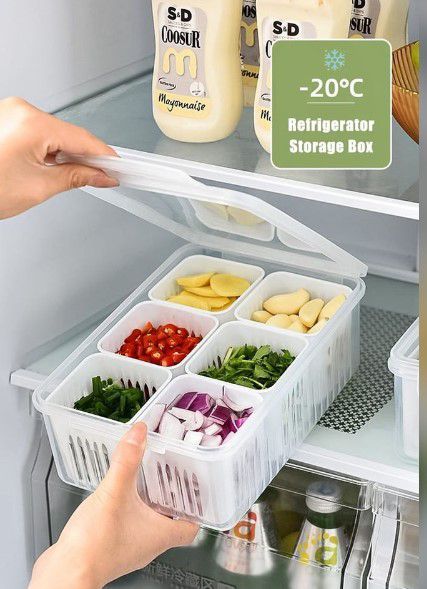 Organizador acrilico 6 espacios para refrigerador