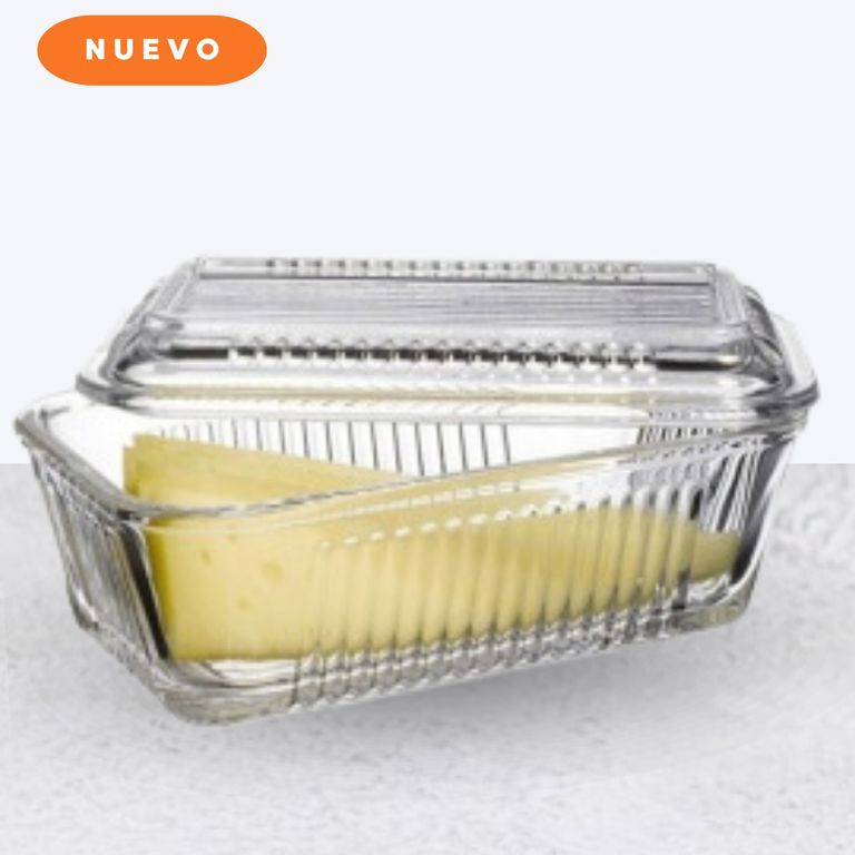 Mantequillera vidrio con tapa