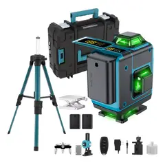 XTD - Nivel Laser Verde 16 Lineas 4D 360 Digital Indicador Carga Tripode