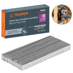 Truper - Clavos calibre 18, 10 mm 500 unidades  para Clavadora neumática