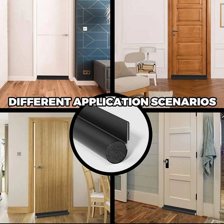 Burlete Flexible de Espuma 95cm Protección Negro- cellado de Puertas