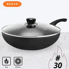 RECORD - Sartén con Tapa de vidro Wok Nº 30 - Record