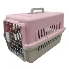 GENERICO - KENNEL L50 TRANSPORTADOR - ROSADO GRIS