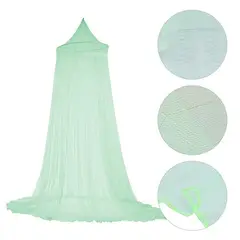 GENERICO - Malla Net Mosquitera cortina para cama tipo cúpula de Poliéster-Verde Limón