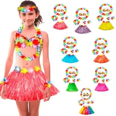 GENERICO - Pack hawaiano 5 productos colores variados para Niñas