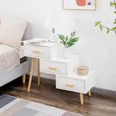 TU MESITA - Velador Mesa de Noche Vintage Blanca 63cm TU MESITA