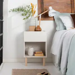 TU MESITA - Mesa de Noche Minimalista Ayo Blanco