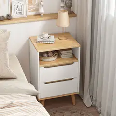 TU MESITA - Velador Vintage Moderno Marina 2 Cajones