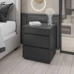 TU MESITA - Velador Moderno Yidah con Organizador Negro