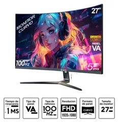 TEROS - Monitor 27" Resolución FHD CURVO 100 Hz