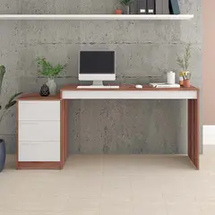 BRV MOVEIS - Escritorio Karim Marrón y Blanco