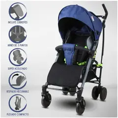 BABYGO - Nitro Coche Bastón Deportivo para Bebe Azul