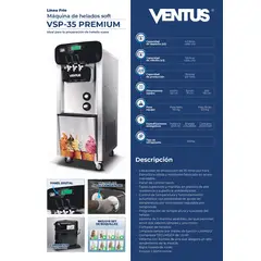 VENTUS - Maquina de Helado Soft VSP-35PREMIUM -
