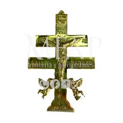 MFAP BRONCERIA Y ANTIGUEDADES - Cruz de Caravaca en bronce fundido 14 cm