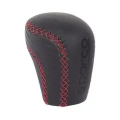 SPARCO - Perilla Pomo Palanca de Cambios Cuero Rojo