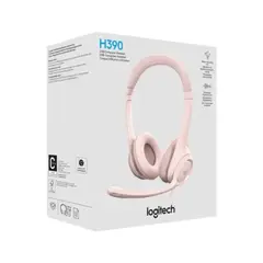 LOGITECH - AUDIFONO CON MICROFONO LOGITECH H390 CON CABLE NOISE CANCELLING ROSA