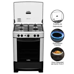 MABE - Cocina a Gas 4 Quemadores CMP6014AG0 - Silver.