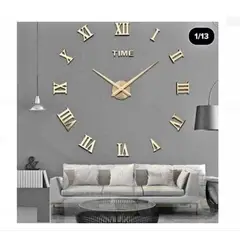 GENERICO - Reloj 3d decorativo GRANDE DORADO A1
