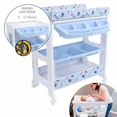 EBABY - Bañera Cambiador NATIEL CELESTE