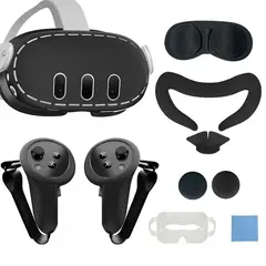 GENERICO - Pack y Funda de silicona para controlador para Meta Quest 3 VR.
