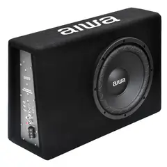 AIWA - Subwoofer para Auto 10 Pulgadas Amplificado Slim 120W AW-101BX
