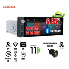 AIWA - Autoradio Aiwa Android Pantalla 6 HD Bluettoth Carplay + Cámara Mirrorlink