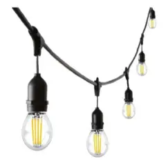 GENERICO - Guirnalda Negra 10 Metros con Luces LED Rosa