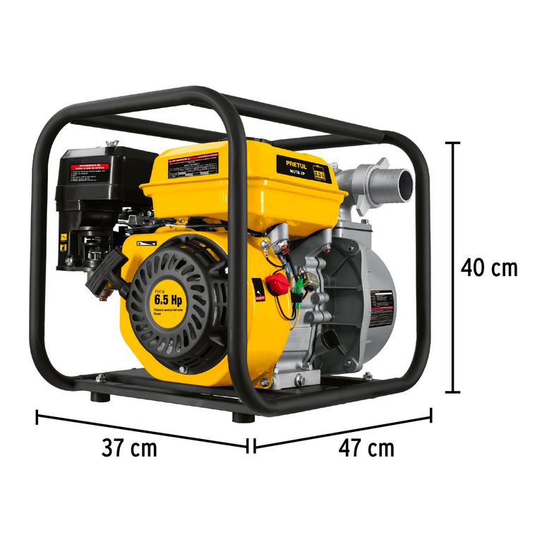 Motobomba autocebante 2 x 2 a gasolina 6-12 HP