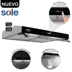 SOLE - Campana Extractora S-Collection Slim Inox 60cm TURE93CO