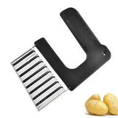 GENERICO - Cuchillo Cortador para Papas Fritas Onduladas de Acero Inoxidable
