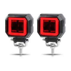 GENERICO - Faro Auxiliar Moto Exploradoras Led Ojo De Ángel Rojo