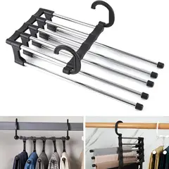 ELMEJORPRECIO - Pack de 2 Colgadores De Pantalones Para Closet 5 en 1 Negro