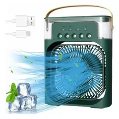 SEISA - Ventilador Portátil Humidificador Aire Acondicionado Verde 3 En 1