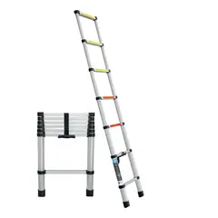 TRUPER - Escalera telescopica 7 peldaños Plegable soporta 102kg